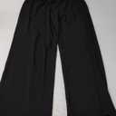 Sampeel Two Piece Lounge Set for Women 2 Piece Fall Outfits 2025 Mock Neck Ruched Tops Wide Leg Pants Travel Airport (Small, Black (Regular))