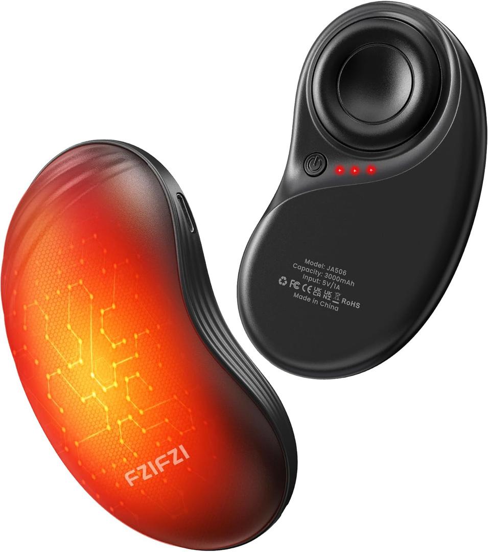 Hand Warmers Rechargeable, Electric Hand Warmers with Fidget Spinner, 2 Pack 6000mAh Reusable Charging Handwarmers, Magnetic Pocket Heater Gifts for Women, Men, Outdoor, Hunting, Fishing, Golf Camping (Black)