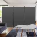 PayLessHere 3 Panel Room Divider Folding Privacy Screen 5.9FT Partition Room Separators with Metal Frame Portable Freestanding Room Divider for Bedroom,Office,Dining Room,Living Room,Grey