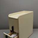 VICITON Narrow Nightstand with 2 Drawers, Narrow Side Table Leather Surface, Slim Bedside Table for Bedrooms, Dormitories, Living Rooms (Cream White, 15.7" D x 11.8" W x 22.4" H)