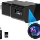 1080P FHD Charger Camera| Nanny Cam Wall Outlet with 64GB SD Card| Loop Recording/Motion Detection/Night Vision/Indoor Camera