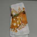 Romanstile Fall Placemats Set of 4-12 X 18 Inch - Thanksgiving Autumn Harvest Pumpkin Buffalo Plaid Place Mats, Stain Resistant Wipeable Table Mats for Party/Dining/Holiday- Grey Blue Checkered