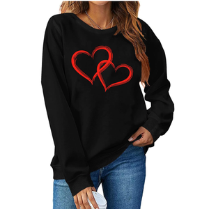 LHBNK Valentines Sweatshirt Women Love Heart Shirts Pullover Long Sleeve Tops, Size 2XL