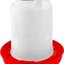 Chicken Waterer 3/4-Gallon Red Plastic Poultry Drinker | Convenient Sized Waterer for All Life Stages | for Chickens, Chicks, Ducks, Turkeys, Ducklings, Quail and More