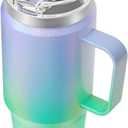 Meoky 32oz Tumbler with Handle, Stainless Steel Travel Mug with 2-in-1 Straw and Sip Lid, Vacuum Insulated Coffee Mug, 100% Leak Proof, Keeps Cold for 24 Hours or Hot for 8 Hours (Fairyland)