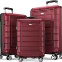 SHOWKOO Travel, Red, 20in24in28in | Luggage Sets