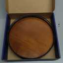 Farmhouse Oak 9" Lazy Susan Turntable Organizer for Cabinet, Round Wooden Lazy Susan Organization and Storage for Dining Table, Pantry, Kitchen, Countertop, Cupboard,Home Decor, Walnut Wood