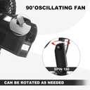 12 Volt Oscillating Fan, 6" Portable Car Fan With Cigarette Lighter, 360 Cooling Ventilation, Car DC Clip Fan, 12v Fan for Truck, RV, Car (Cord Length 5FT)