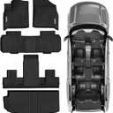 OEDRO Floor Mats Fit for 2018-2025 Chevrolet Traverse 7 Seats with 2nd Row Bucket Seats, Custom Fit All Weather Floor Mats Liners 3 Row & Cargo Liner Behind