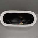 SUBEKYU 2.3 Gal Can for Bathroom, Small Office Garbage Can for Kitchen, Slim Rectangular Waste Bin, Plastic, White