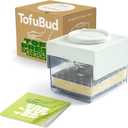 TofuBud Tofu Press - Presser for Firm or Extra Firm Tofu - Dishwasher Safe with Water Drainer - Made from Durable Sustainable Materials - Perfect for Vegan Cooking - Healthy Recipes Cookbook Included
