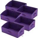 TENABORT 5 Pack Trapezoid Large Foldable Closet Storage Bins with Handle, Fabric Storage Organizer Cube Cloth Containers Linen Box Shelf Baskets for Clothes Clothing Shelves Wardrobe