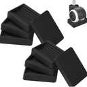 Furniture Wheels Caster Cups, Non-Slip Rubber Bed Frame Stopper Floor Protector for Any Furniture with Wheels - 8 Pack (Black)