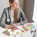 B1ykin Notebook Sticky Notes Stationery Set, 6Pcs Hardcover Ruled Journal Notebook with Planner Stickers, Neutral Pen Bookmarks Clips Birthday Gift for Office School Students (Coffee)