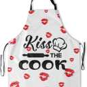 Imiss Waterproof Stain-Resistant Cooking Chef Aprons for Grill BBQ Baking 27 X 31 Inch (Kiss the Cook)