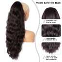 Drawstring Ponytail for Women, 26 inch Long Ponytail Extension, Soft Synthetic Pony Tails Hair Extensions, Clip in Ponytail Hair Extension for Daily Use (Dark Brown With a Slight Auburn Luster)