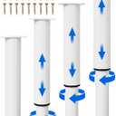 4 PCS Adjustable Height Bed Support Legs [with 18PCS Screws] for Bed Frame/Bed Center Slat, Heavy Duty Furniture Replacement Legs 7.08-12.2 inch for Sofa/Cabinet/Couch/Dresser/Table (White)