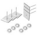 PATIKIL 30mm Self Stick Insulation Pins, 50Sets Washers Aluminum Insulation Hangers Cap Round Washers for Foam Board Wall Floor Ceiling
