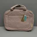 BAGSMART Toiletry Bag Travel Bag with Hanging Hook, Water-resistant Makeup Cosmetic Bag Travel Organizer for Accessories, Shampoo, Full-size Container, Toiletries (Baby Pink, Medium)