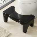 Black Toilet Stool Squat Adult, 7" Squatting Poop Stool for Toilets, Bathroom Foot Rest Stools for Pooping, Potty Toilet Step Stool for Toddlers & Adults, Non-Slip Pads (6.7inch (1 Pack))