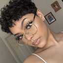 Short Curly Pixie Cut Wigs with Bangs Human Hair for Black Women Non Lace Full Machine Made Rose Net Cap Human Hair Pixie Wig Brazilian Virgin Glueless Bob Wig Human Hair Short Layered Wigs For Women