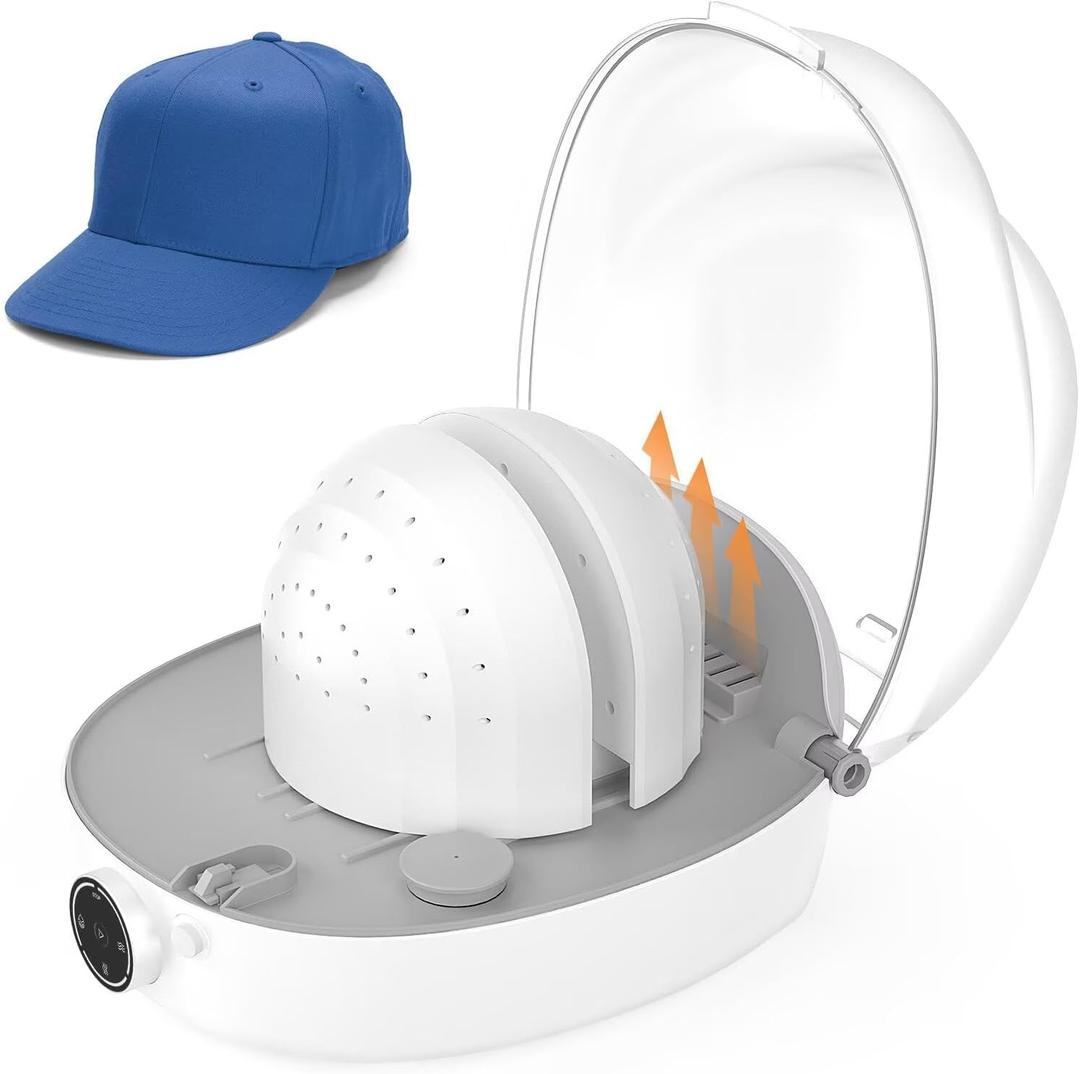 Arien Hat Shaper, Automatic Cap Cleaner, Hat Care Machine Steam Cleaning & Ironing and Drying for Bucket hat Baseball Cap, Restore Misshapen Hat, Hat Saver (XLarge, White)