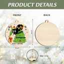 3 x Funny Cat Ornament 2025  Meowy Christmas Ornamnet Wooden Round Holiday Decoration in Tree for Cat Lovers, Pet Owners & Funny Christmas Tree Dcor