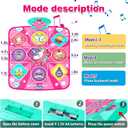 Kusntin Dance Mat, Dance Mixer Rhythm Step Play Mat, Pink Dance Pad with LED Lights, Adjustable Volume, Built-in Music, 5 Game Modes, Xmas Birthday Gifts for 3-10 Years Girls Toys (Multicolor)