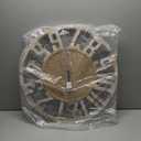 24 Inch Wooden Farmhouse Wall Clock Battery Operated, Silent Large with Rope Accents Rustic Home Decor Non-Ticking Quartz Movement Easy to Read Clock for Living Room, Kitchen, or Bedroom