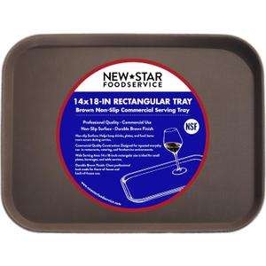 New Star Foodservice Non-Slip Tray, Brown, 14x18-Inch