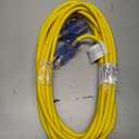 Clear Power 50ft 14/3 SJTW Yellow Outdoor Extension Cord, 3 Prong Grounded Plug, Lighted-Locking Connector, DCCO-9005-DC