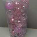 BSTDECOR Christmas Ball Ornaments Set, 20ct Large Clear Pink Shatterproof 80mm/3.15" Hanging Decorative Baubles for Christmas Tree Decoration