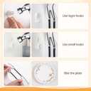 Bilillo 15-Piece Stainless Steel Wall Plate Hangers, 4/6/8 Inch Invisible Decorative Wire Plate Holders with 15 Pieces Wall Hooks for 4 to 10 Inch (Black)