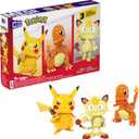 MEGA Pokemon Action Figure Building Toys for Kids, Kanto Region Trio with 529 Pieces, Buildable and Poseable Pikachu Charmander Meowth