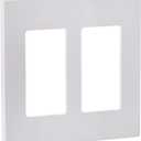 Leviton 2-Gang Decora Plus Screwless Wall Plate, 80309-SW, White