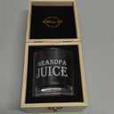 LIGHTEN LIFE Grandpa Juice Whiskey Glass 12 oz, Unique Gift in Valued Wooden Box, Funny Ideas for New Grandpa, Birthday from Grandson, Granddaughter