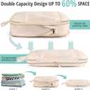 Compression Packing Cubes for Travel, Bunnychill Portable Zipper Packing Cube for Cloting, Expandable Space Saver Storage Luggage Organizer Bags for Suitcases