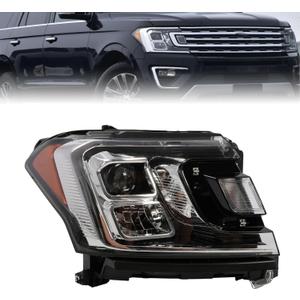 Headlight Assembly Compatible with Expedition 2018-2021 w/Bulbs
FO2503370 JL1Z-13008-K Halogen Headlamp Passenger Right Side Direct Replacement Plug & Play Installation