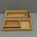 Bamboo Drawer Organizer 5 Pcs for Kitchen Multi-purpose Storage Dividers for Kitchen, Office, Jewelry, Cosmetics, Wooden Drawer Dividers for Drawer Organizer Desk Organizer Gift for Women Gifts Idea