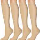 Aoliks Compression Socks for Women & Men 4 Pairs, Best Support for Nurses Running Travel (Small)