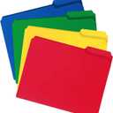 Smead Poly File Folder, 1/3-Cut- Tab Letter Size, Assorted Colors, 24 per Box (10500)