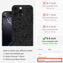 Designed for iPhone 16 Pro Max Case, Cute Rose Flower Floral Pattern Design, Slim Soft TPU Liquid Silicone Protective Cover for Women Girls - Black