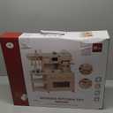 Wooden Kitchen Playset for Kids Ages 3-8, Pretend Play Kitchen for Toddlers with Realistic Design, Cooking Accessories, Coffee Maker, Oven, Microwave, Sink - Small