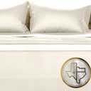 TEXAS LINEN CO. 100% Egyptian Cotton King Sheets Set - Luxury 1500 Series Couture Comfortin' Collection Egyptian Cotton Sheets King Size Bed Set (4 PC, Ivory), 17" Deep Pocket, Hotel Bedding Set