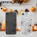 2 x YESPURE for iPhone 16e Halloween Case Cool Designed Kids Women Black Spider Web Paingting Phone Cover Transparent Slim Soft Bumper Shockproof Protective Mobile Case for iPhone 16e