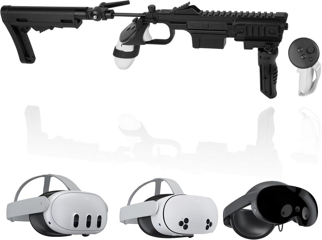 Vr Gun Stock for Quest 3 Quest 3s Quest pro-Controller Accessories for fps gameing,Adjustable & Foldable Design,Quick-Load System, Real-Time Reticle Sync，NylonConstruction-Right Hand