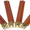 Yellow Mountain Imports Wooden Mahjong Racks, 18 Inches - Set of 4 Mahogany Color Racks - Includes Brass Ends for Attaching Pushers and Stacking Scoring Coins (Racks Only Set)