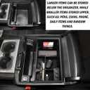 Center Console Organizer for 2014-2018 Chevy Silverado 1500 / GMC Sierra 1500 Accessories and 2015-2019 Sierra/Silverado 2500/3500HD and 15-2020 Yukon/Yukon XL/Tahoe/Suburban Armrest Storage Box black