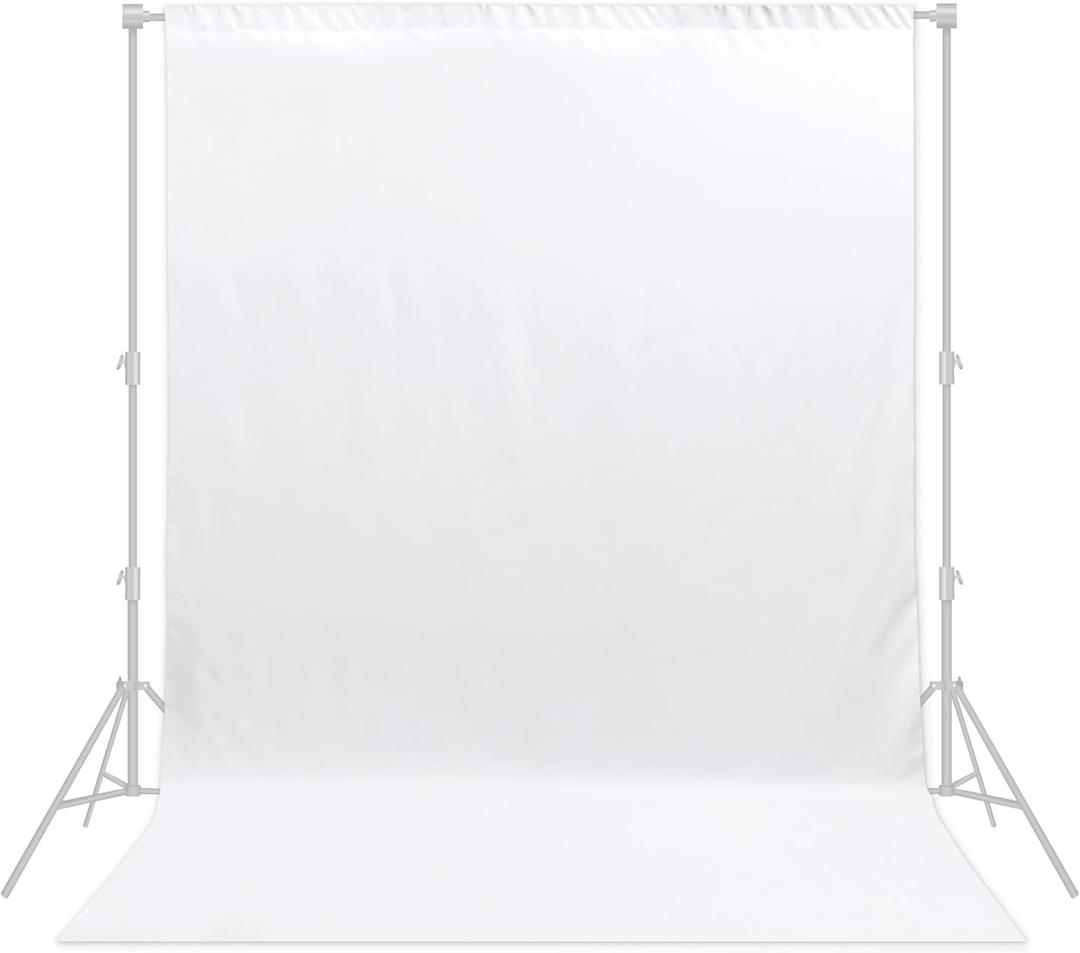 White Backdrop 6x8ft Professional Photography Backdrop for Photoshoots, Studio & Portraits, Wrinkle-Free, Opaque, Machine Washable Polyester, Non-Fading, Reusable for Photo Background