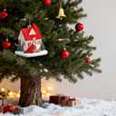 Thyle Cardinal Birdhouse Christmas Ornament Hand Painted House Ornament with Red Bird Tree Cardinal House Table Centerpiece Vintage Gifts for Holiday Christmas Tree Winter Home Decoration